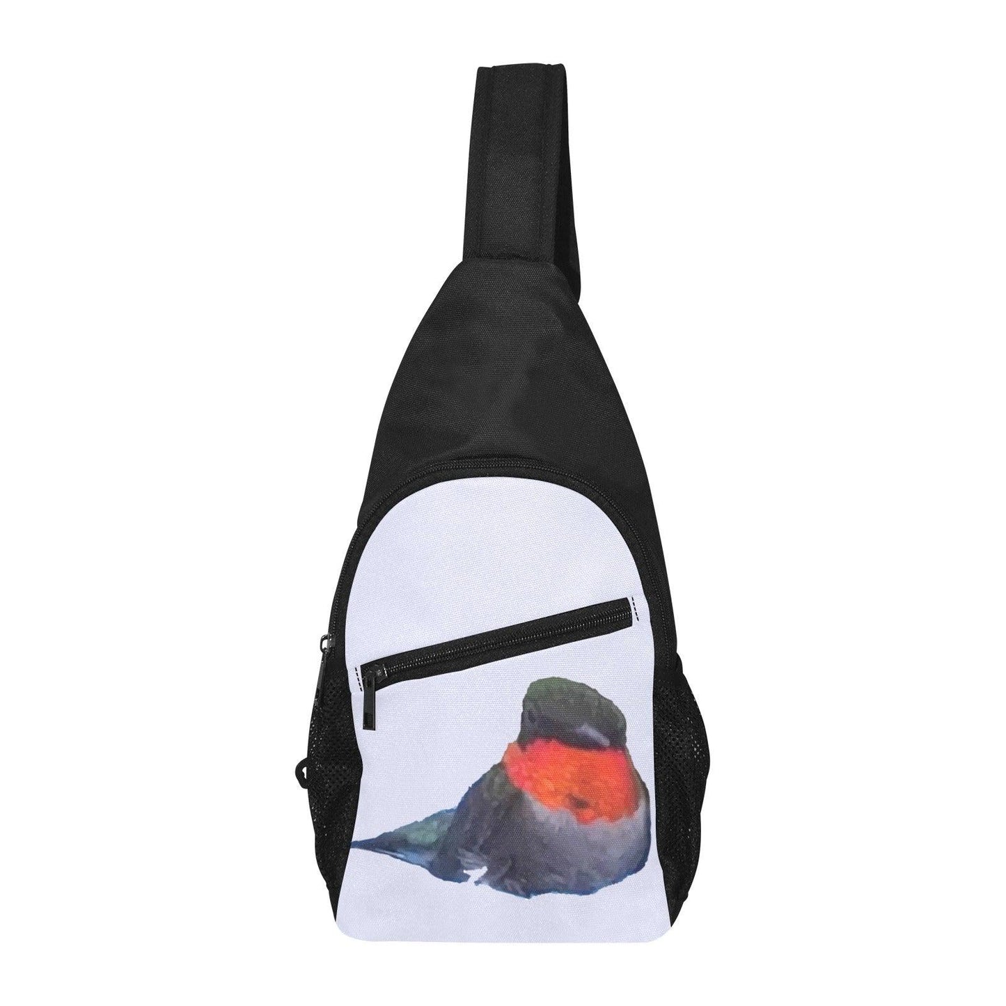 hummingbird on blue chest bag Chest Bag-Front Printing (Model 1719) - Miniaday Designs, LLC.