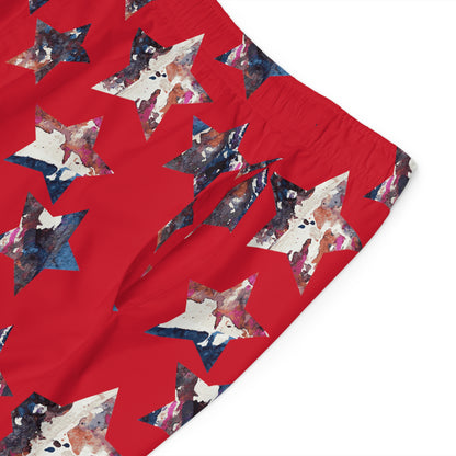 Miniaday Designs Men's Board Shorts Red Americana - Miniaday Designs, LLC.