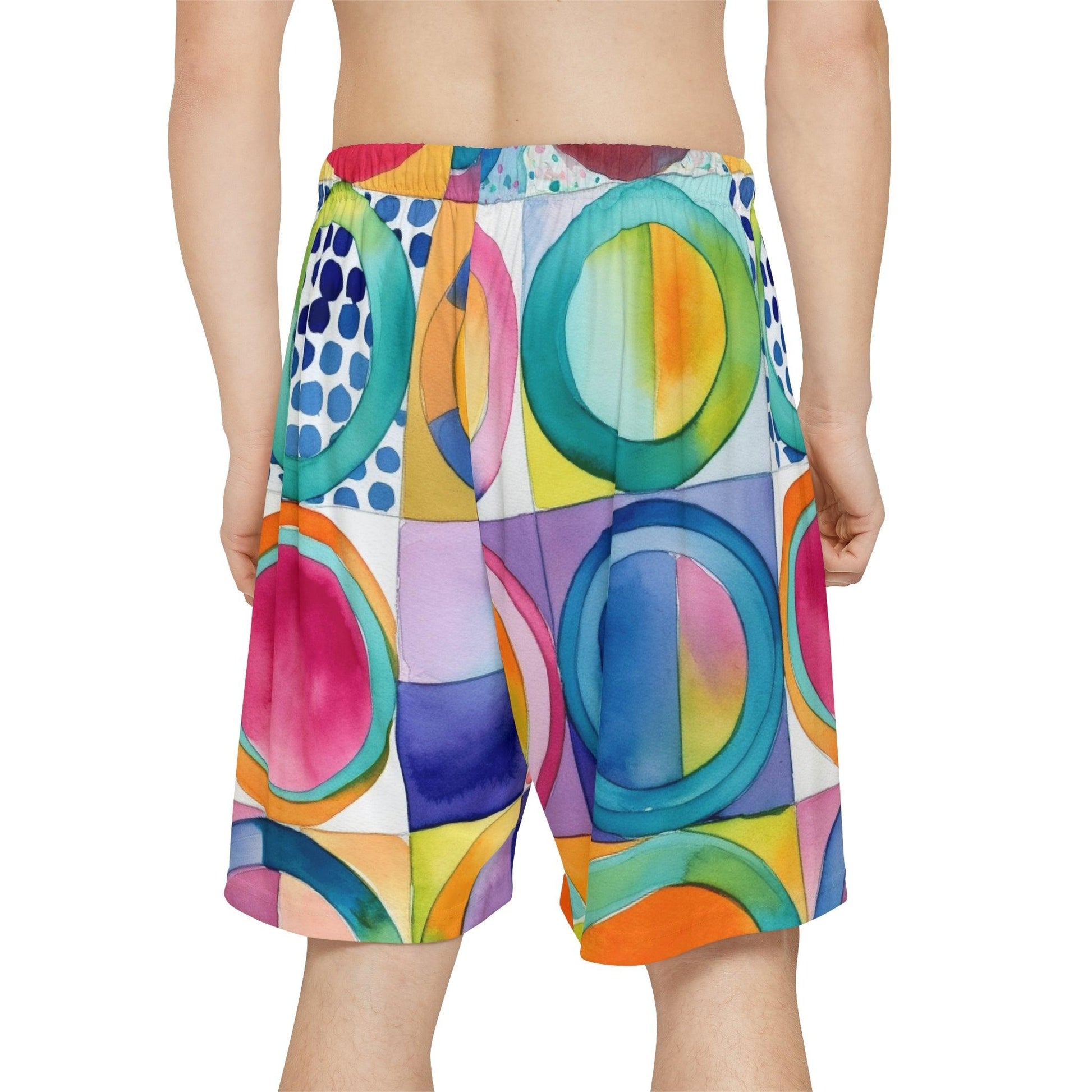 Vibrant Circle Mosaic Collection by Miniaday Designs, LLC. Men’s Sports Shorts (AOP) - Miniaday Designs, LLC.