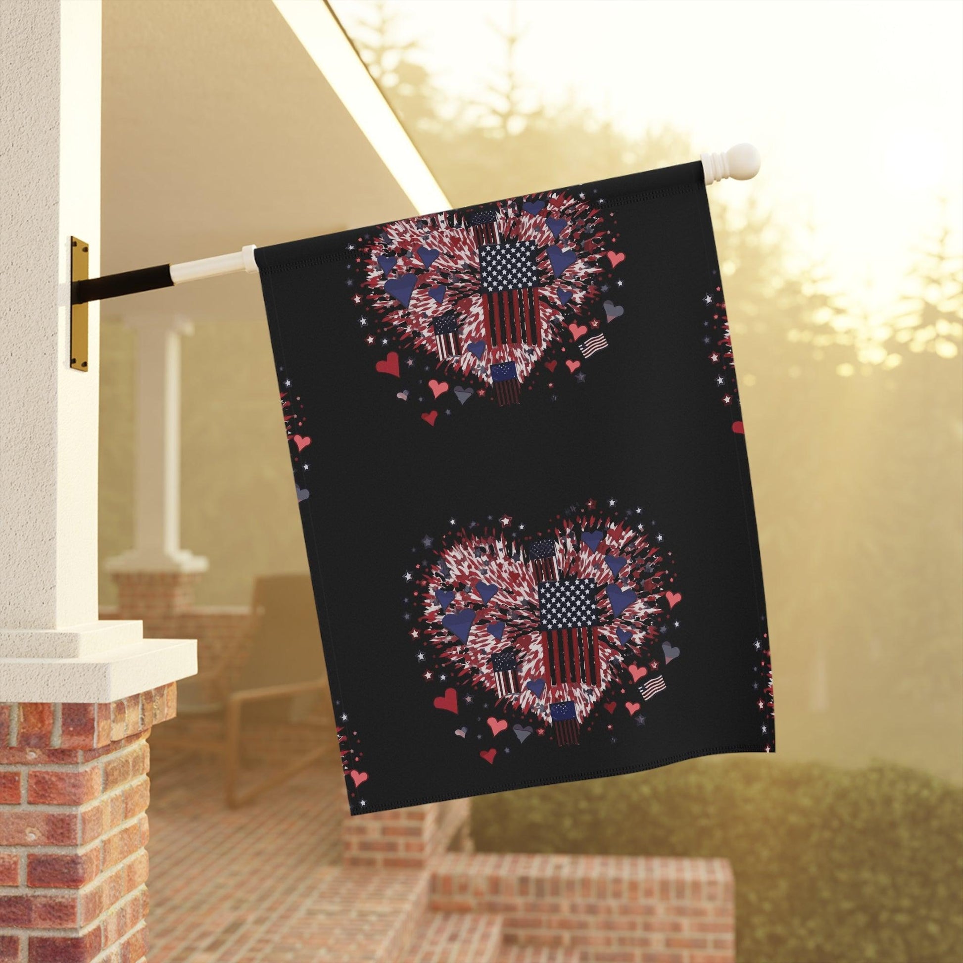 Patriotic Hearts of Valor Collection by Miniaday Designs LLC. Garden & House Banner - Miniaday Designs, LLC.