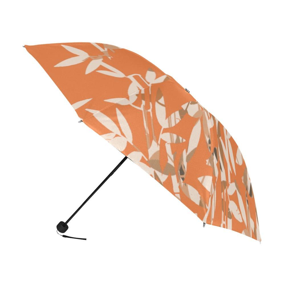 Miniaday Designs Reflective Bamboo on Burnt Orange Anti-UV Foldable Umbrella - Miniaday Designs, LLC.