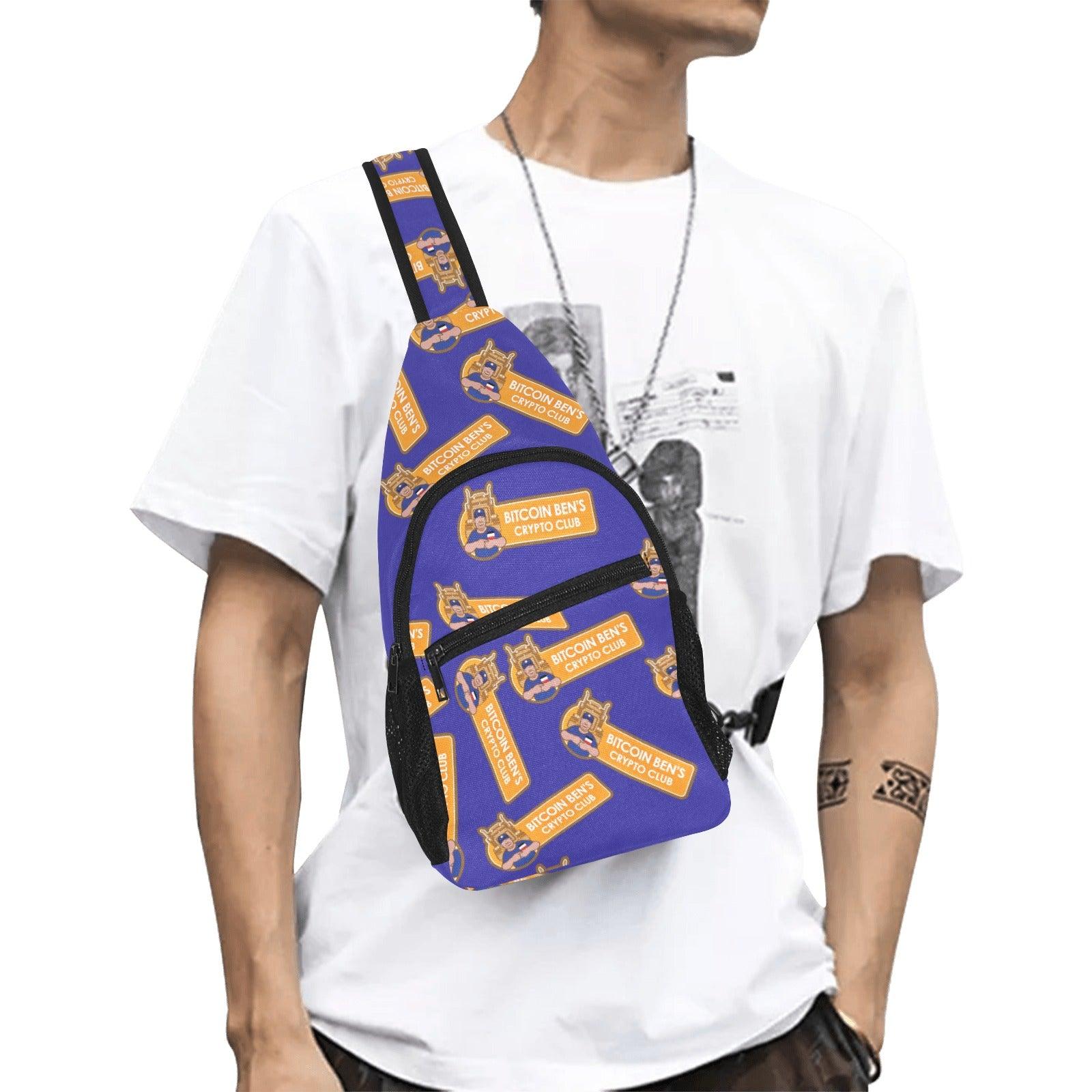 Miniaday Designs Bitcoin Ben Crypto Club Chest Bag Blue - Miniaday Designs, LLC.