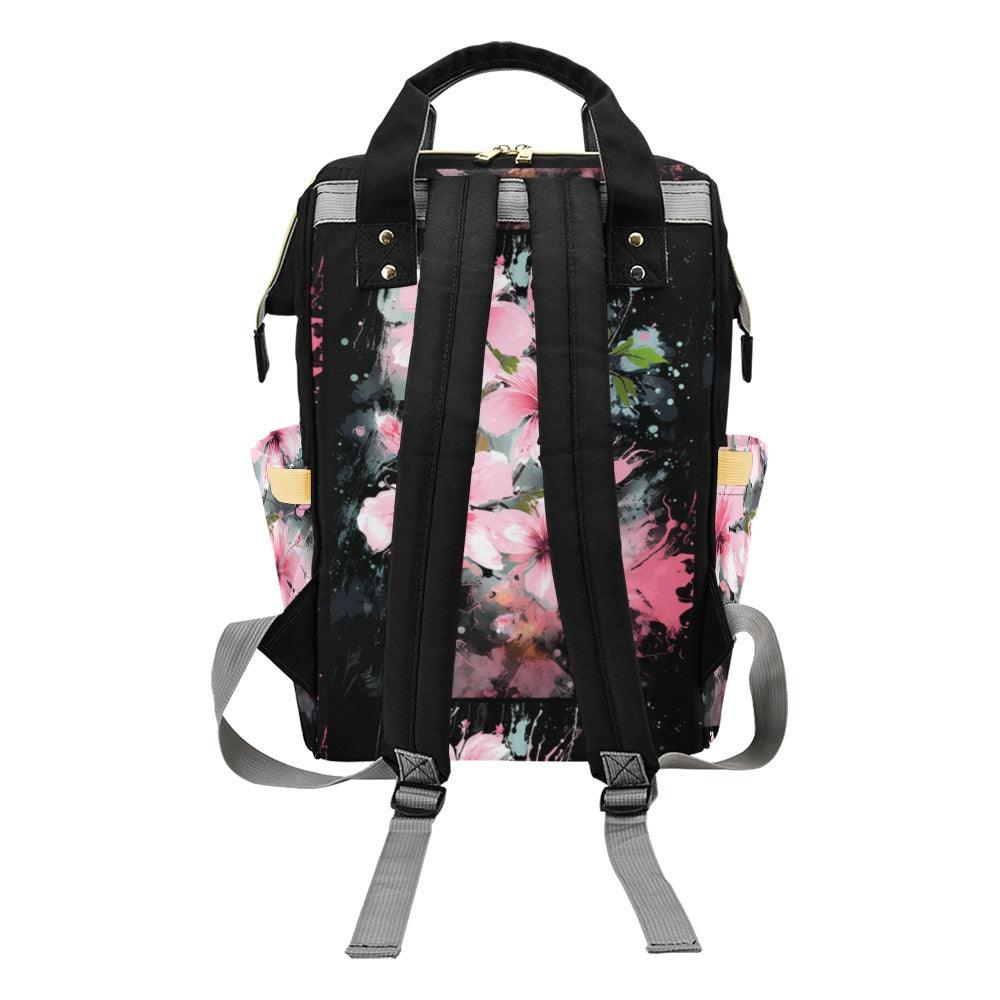 Miniaday Designs Pink Hibiscus Multi-Function Backpack(Model1688) Multicolor - Miniaday Designs, LLC.