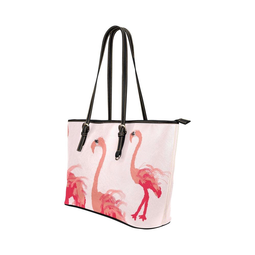 Miniaday Designs Fuschia Feathers Flamingo Small tote - Miniaday Designs, LLC.