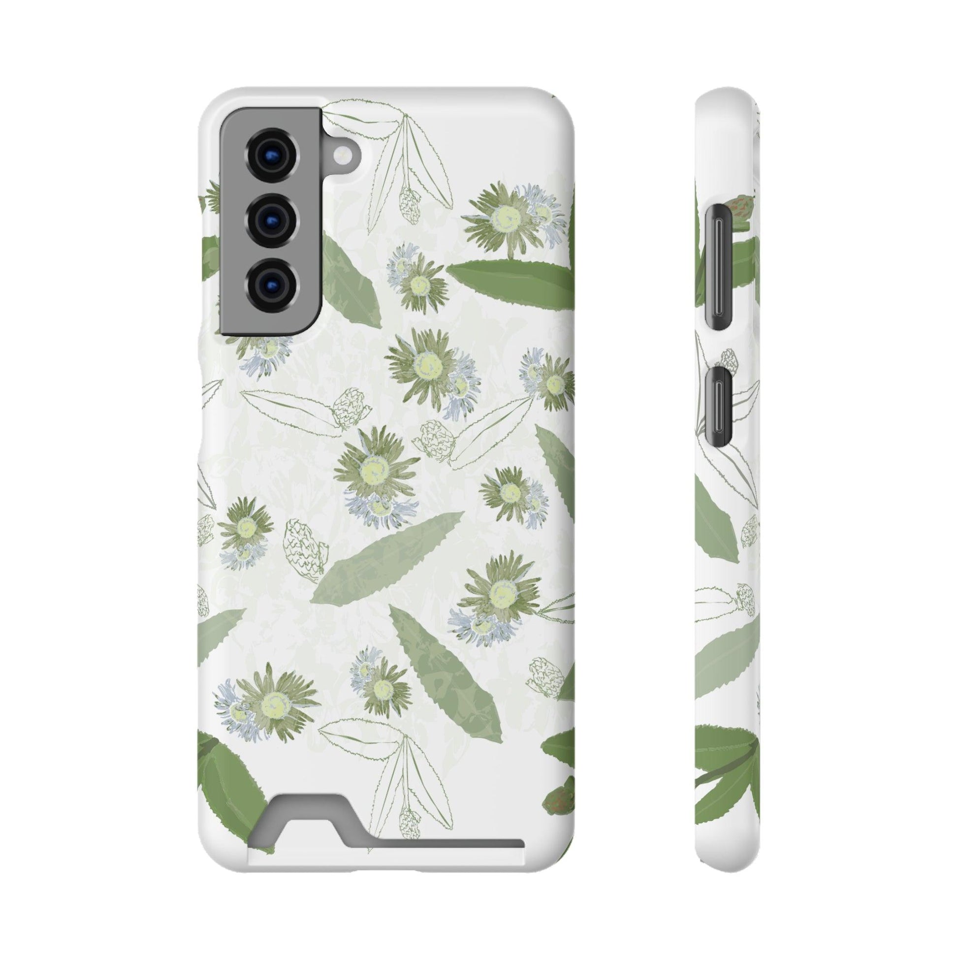 Serene Botanical Harmony Collection by Miniaday Designs, LLC. Phone Case With Card Holder - Miniaday Designs, LLC.