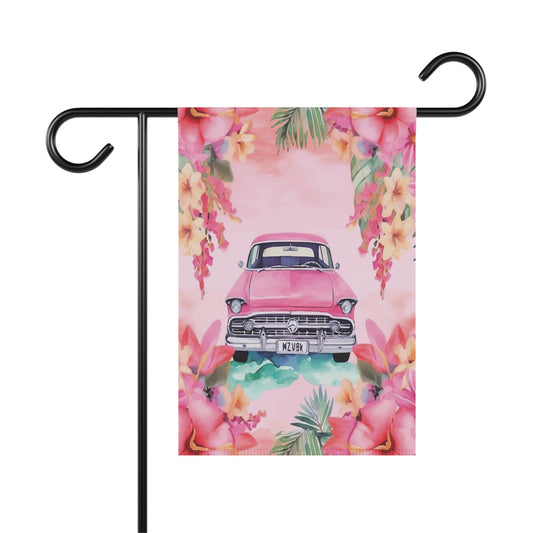 Pink Paradise Roadtrip Collection by Miniaday Designs, LLC. Garden & House Banner (2 Sizes) - Miniaday Designs, LLC.