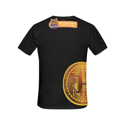 Miniaday Designs Bitcoin Ben Crypto And BTC Women's Shirt Print T-Shirt for Women (USA Size) (Model T40) - Miniaday Designs, LLC.