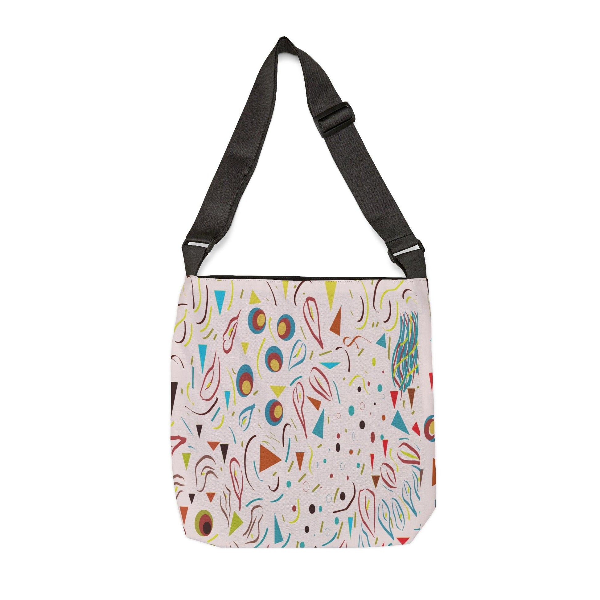 Miniaday Designs Nostalgic Confetti Multicolor Adjustable Tote Bag - Miniaday Designs, LLC.
