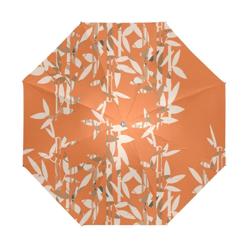 Miniaday Designs Reflective Bamboo on Burnt Orange Anti-UV Foldable Umbrella - Miniaday Designs, LLC.