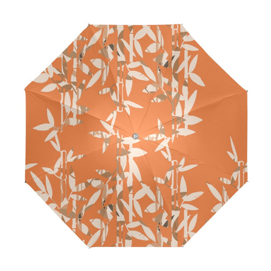 Miniaday Designs Reflective Bamboo on Burnt Orange Anti-UV Foldable Umbrella