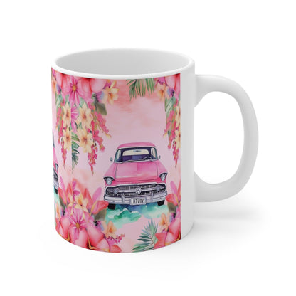Pink Paradise Roadtrip Collection by Miniaday Designs, LLC. Ceramic Mug 11oz - Miniaday Designs, LLC.