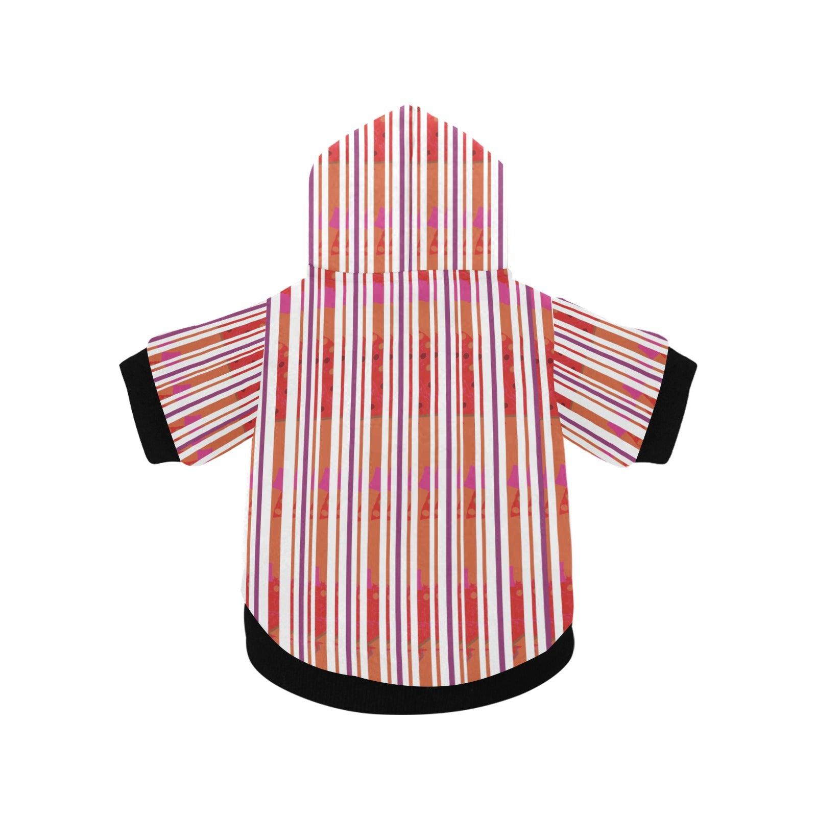 Miniaday Designs Red Candy Canes with a Twist Pet Dog Hoodie - Miniaday Designs, LLC.