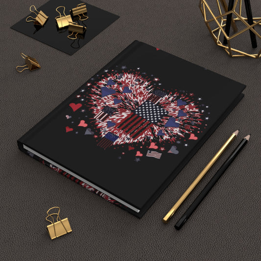 Patriotic Hearts of Valor Collection by Miniaday Designs, LLC. Hardcover Journal Matte - Miniaday Designs, LLC.