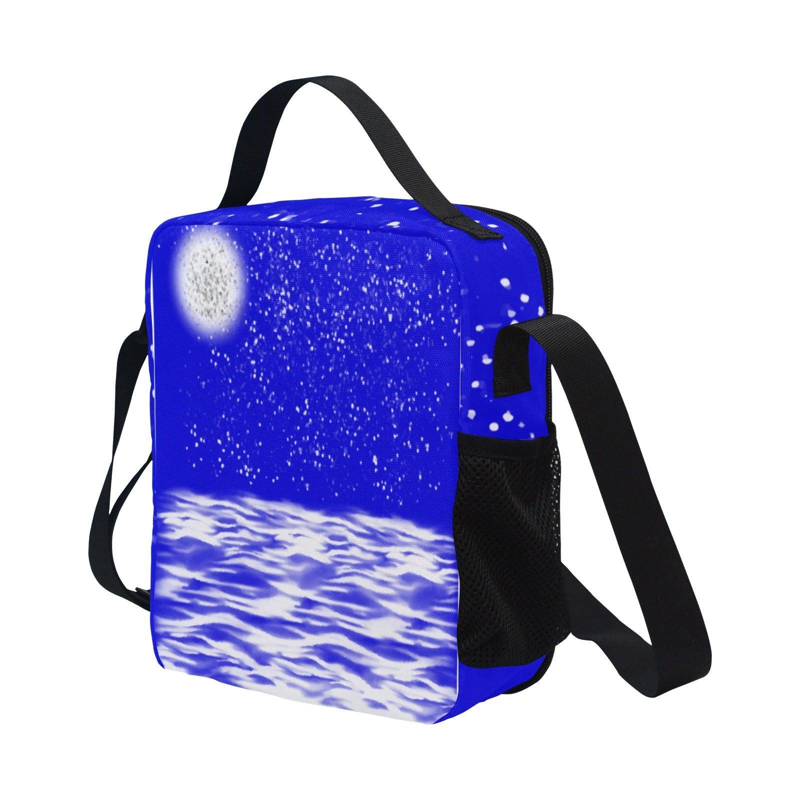 Miniaday Designs Kids Lunar Crossbody Insulated Lunch Bag Unisex Blue by Ryan - Miniaday Designs, LLC.