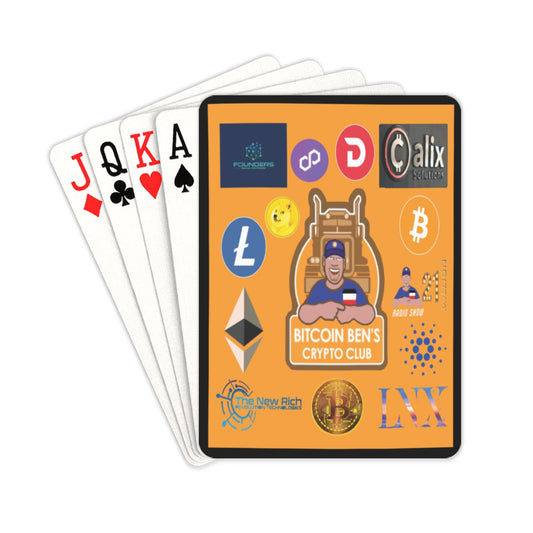 Miniaday Designs Bitcoin Ben Crypto Logos Playing Cards Playing Cards 2.5"x3.5"