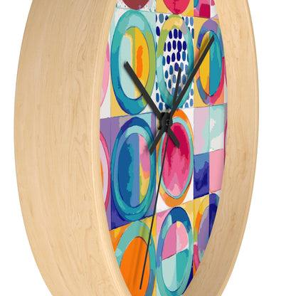 Vibrant Circle Mosaic Collection by Miniaday Designs, LLC. Wall Clock - Miniaday Designs, LLC.