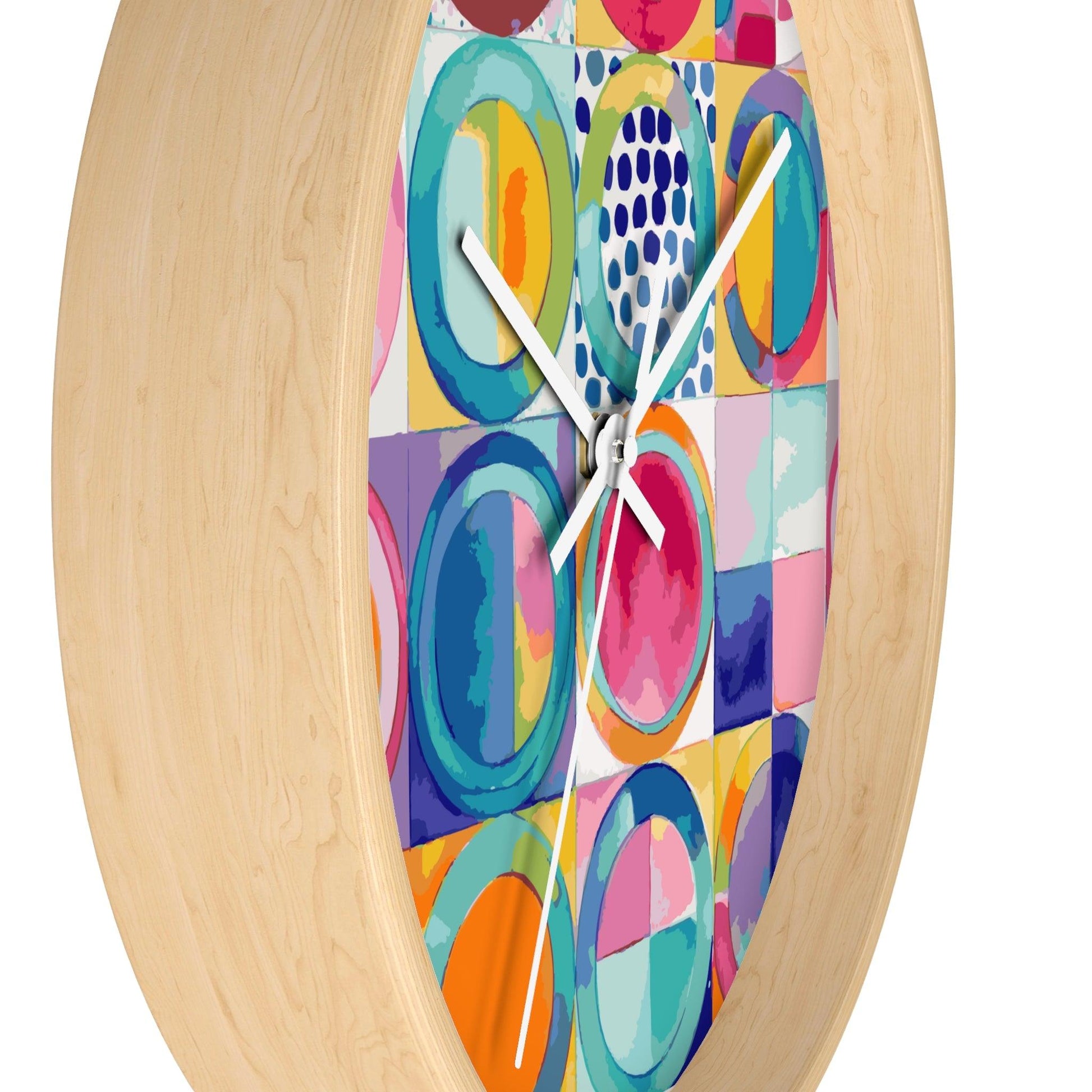 Vibrant Circle Mosaic Collection by Miniaday Designs, LLC. Wall Clock - Miniaday Designs, LLC.
