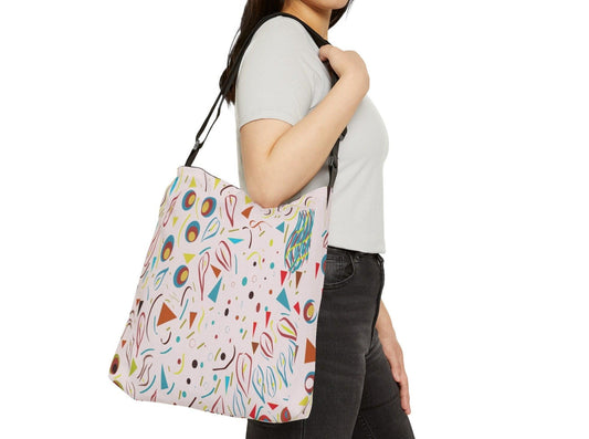 Miniaday Designs Nostalgic Confetti Multicolor Adjustable Tote Bag - Miniaday Designs, LLC.